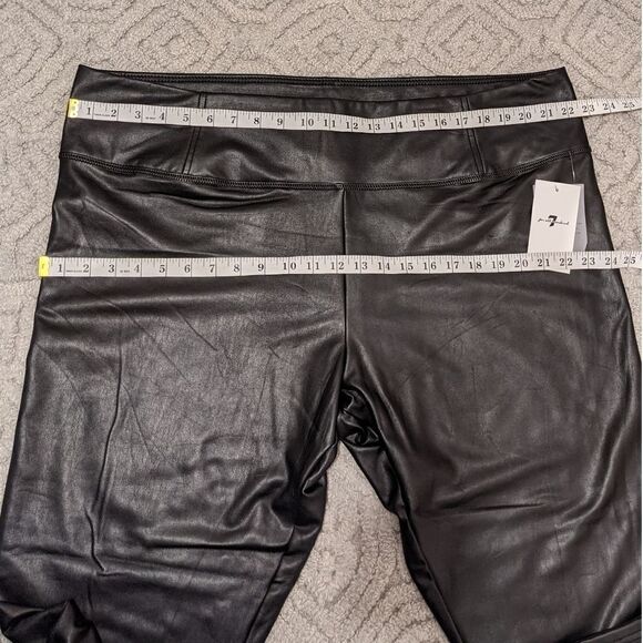 Nwt 7 For all mankind faux leather black pants leggins siz 3X @Z - Picture 10 of 10